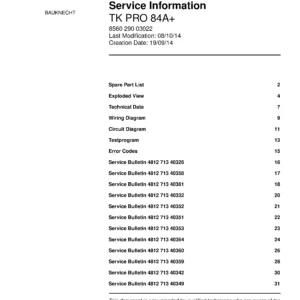 Bauknecht tk pro 84a plus service manual cover dryer type and model code, publication date and manual contents