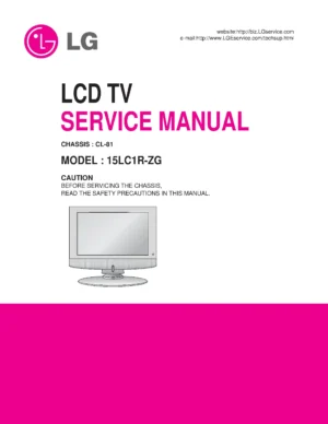 Lg 15lc1r service manual cover with photo's of Beko dryers, model code and contents