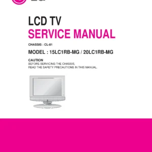 Lg 15lc1rb service manual cover with photo's of Beko dryers, model code and contents