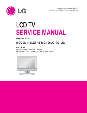 Lg 15lc1rb service manual cover with photo's of Beko dryers, model code and contents