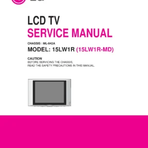 Lg 15lw1r service manual cover with photo's of Beko dryers, model code and contents
