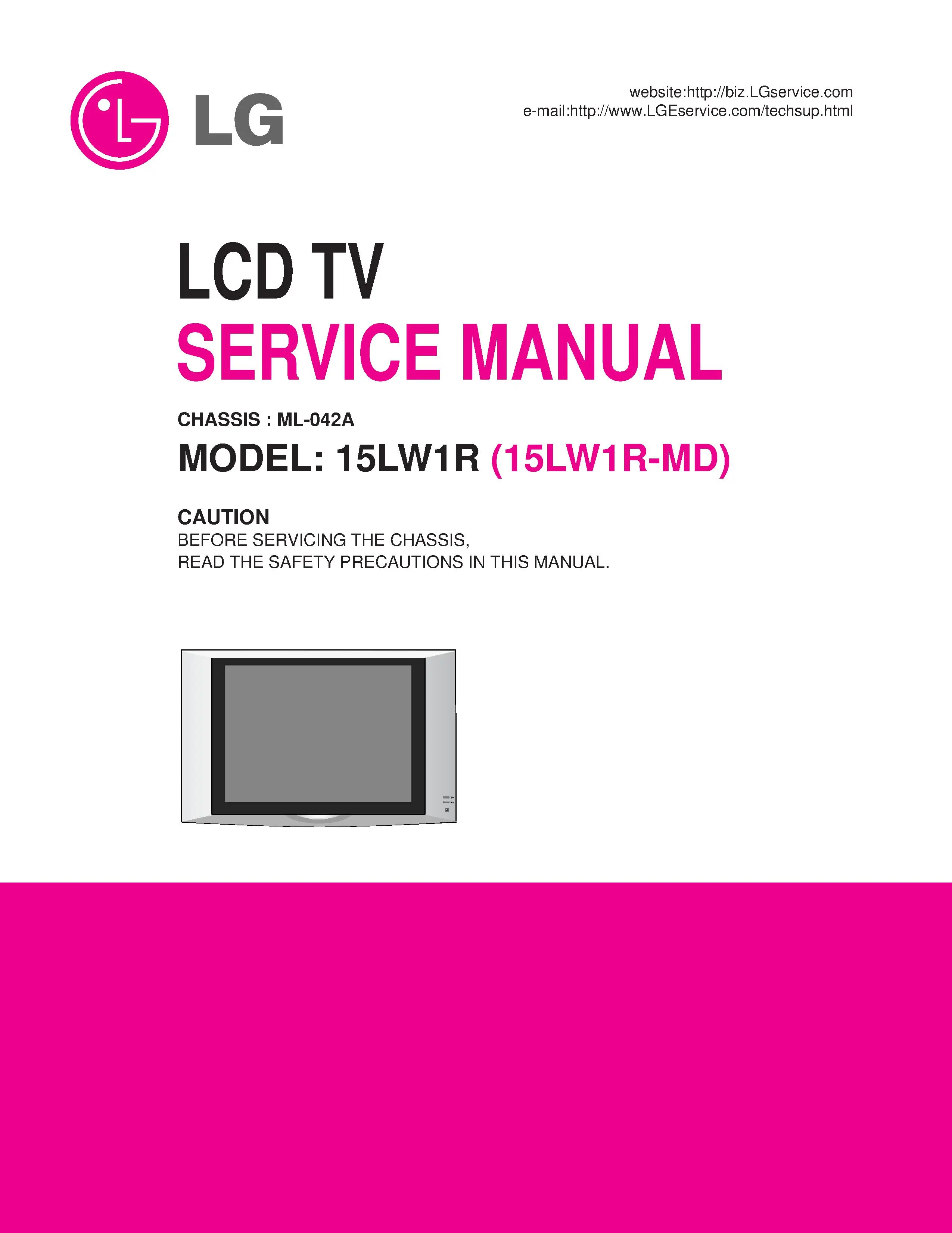 Lg 15lw1r service manual cover with photo's of Beko dryers, model code and contents