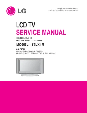 Lg 17lx1r service manual cover with photo's of Beko dryers, model code and contents