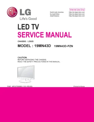 Lg 19mn43d pr service manual cover with photo's of Beko dryers, model code and contents
