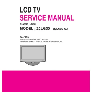 Lg 22lg30 22lg30 ua service manual cover with photo's of Beko dryers, model code and contents