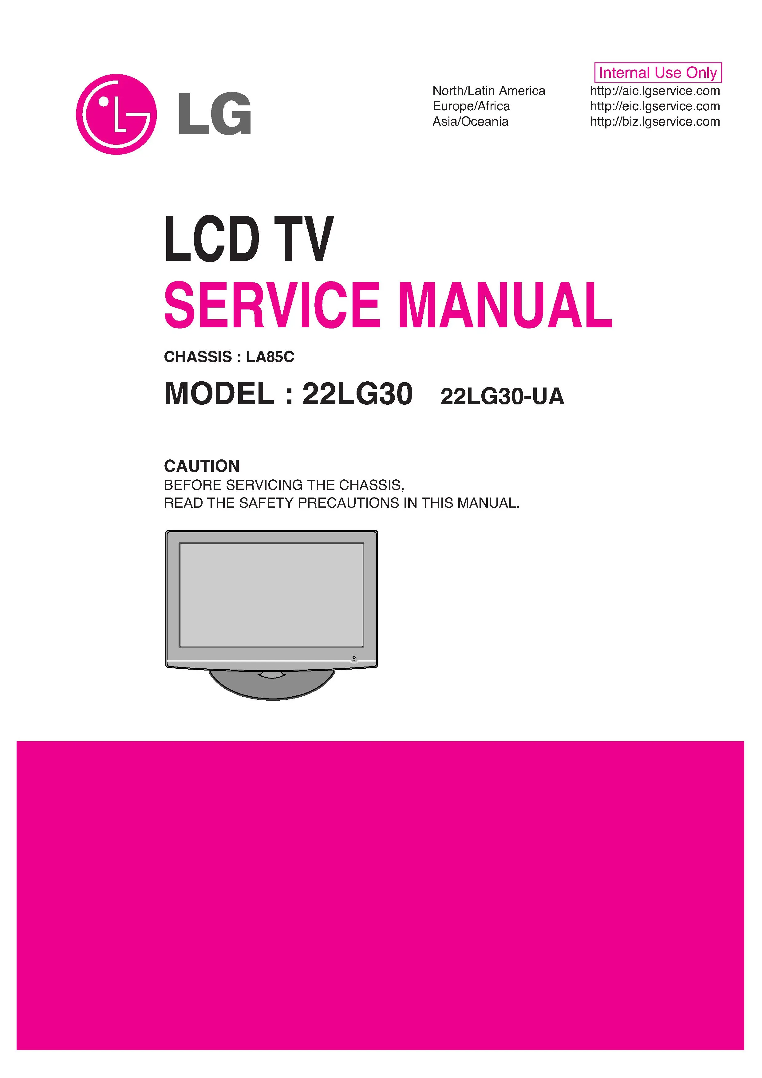 Lg 22lg30 22lg30 ua service manual cover with photo's of Beko dryers, model code and contents