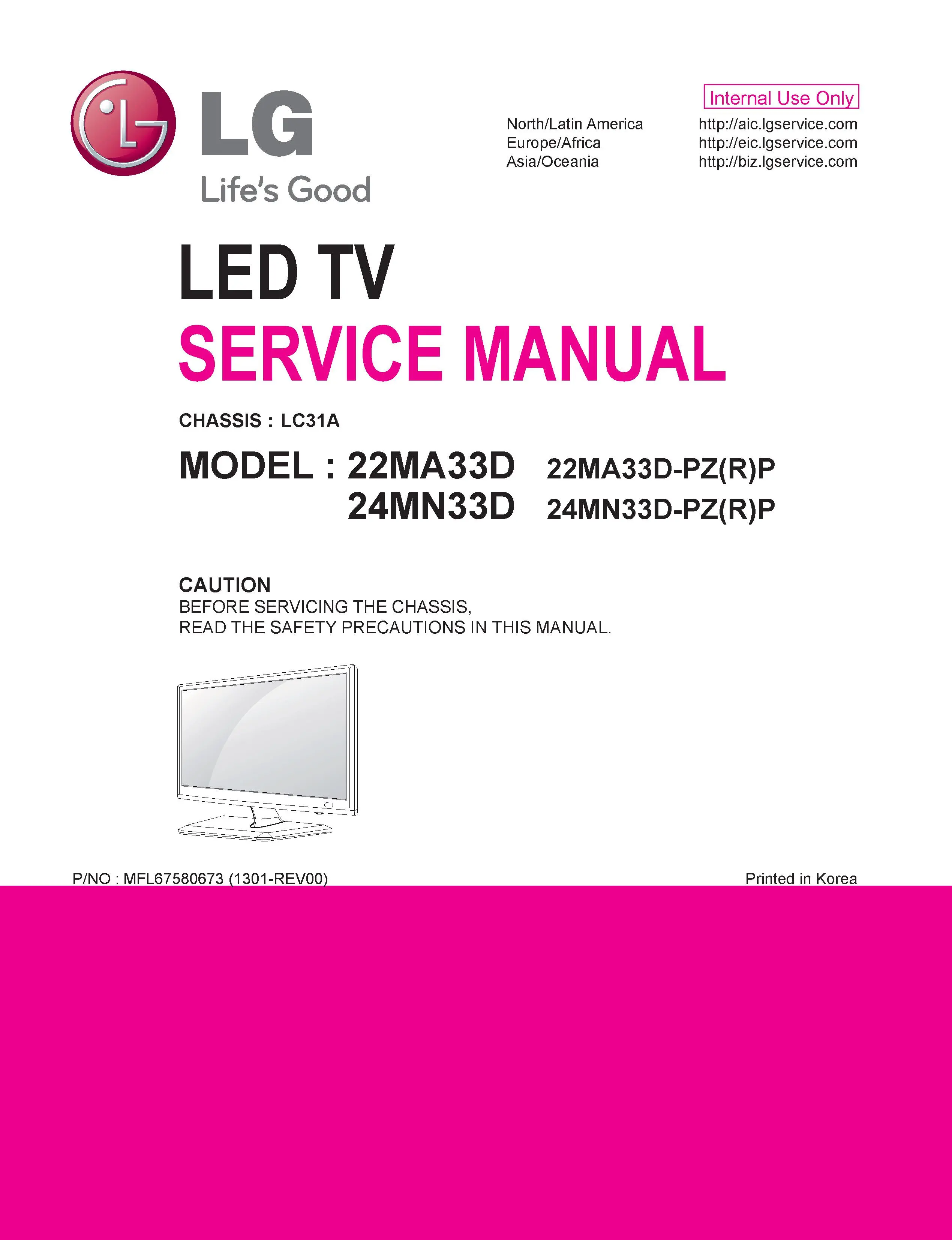 Lg 22ma33d pr service manual cover with photo's of Beko dryers, model code and contents