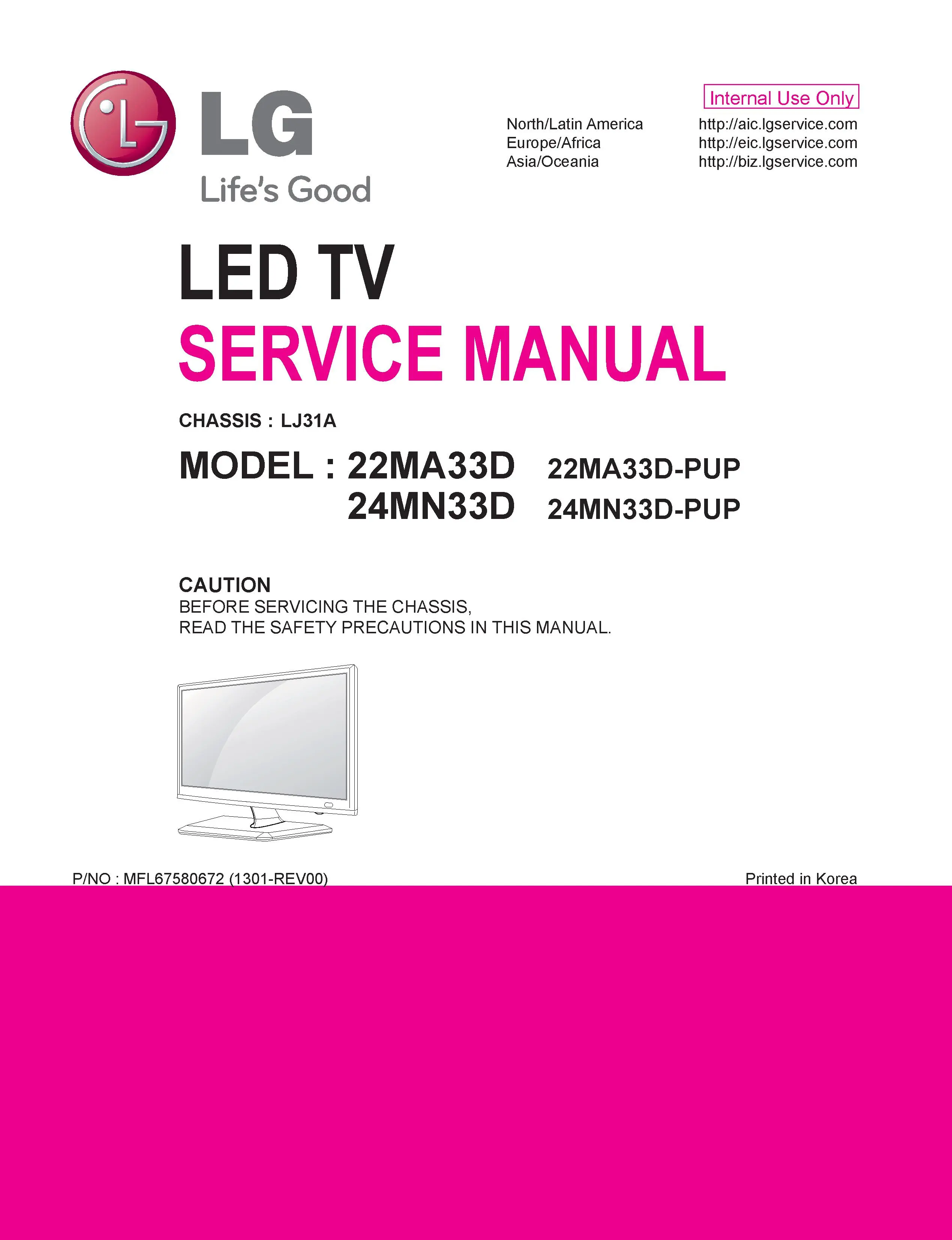 Lg 22ma33d pu service manual cover with photo's of Beko dryers, model code and contents