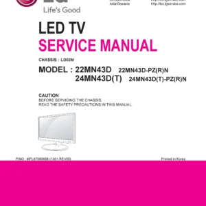 Lg 22mn43d pr service manual cover with photo's of Beko dryers, model code and contents