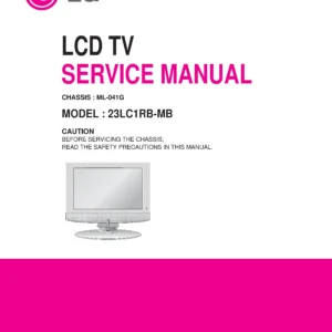 Lg 23lc1rb service manual cover with photo's of Beko dryers, model code and contents