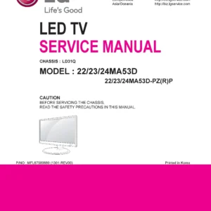 Lg 23ma53d pz service manual cover with photo's of Beko dryers, model code and contents