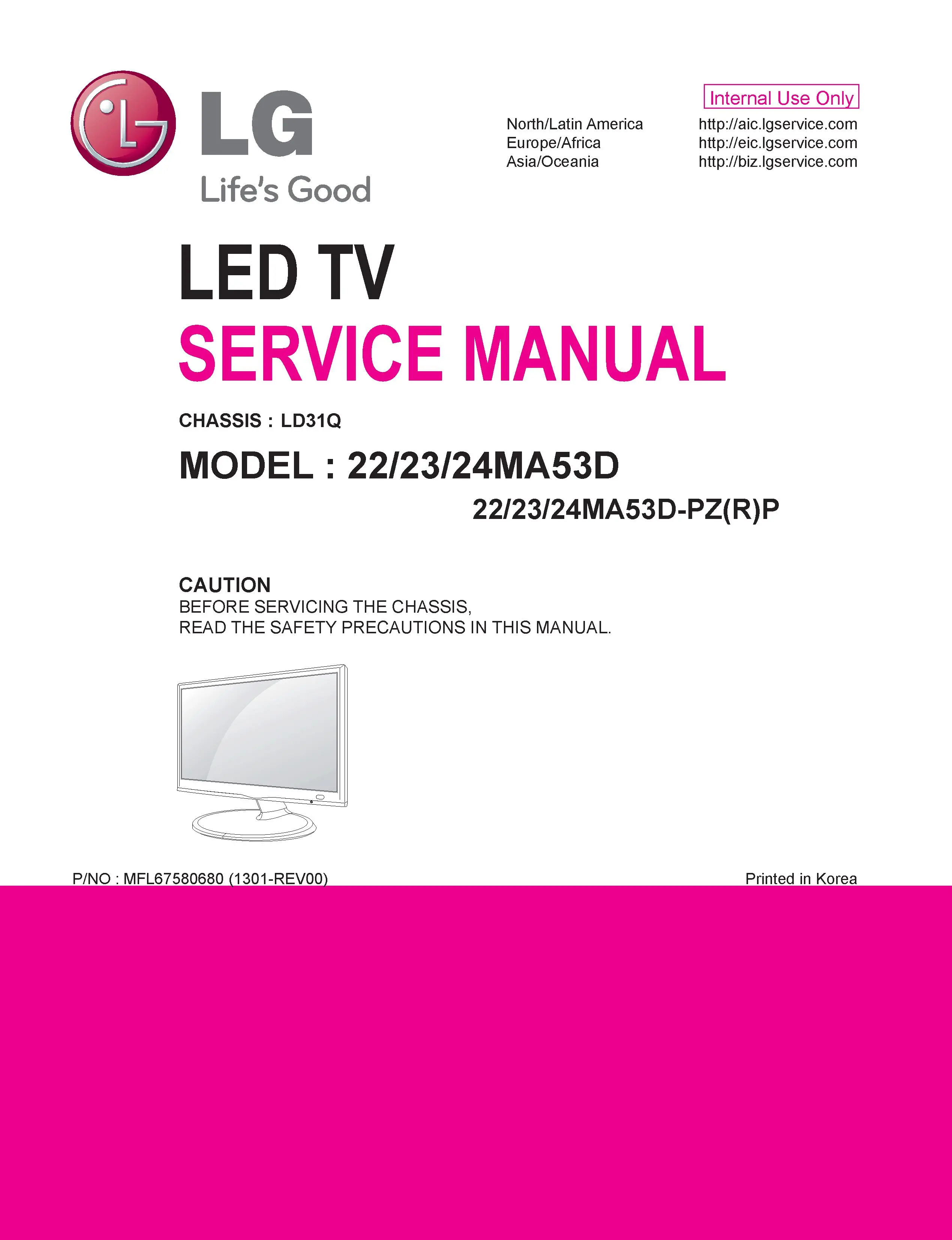 Lg 23ma53d pz service manual cover with photo's of Beko dryers, model code and contents
