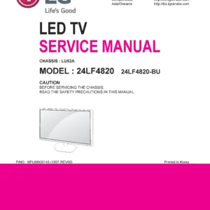 Lg 24lf4820 bu service manual cover with photo's of Beko dryers, model code and contents