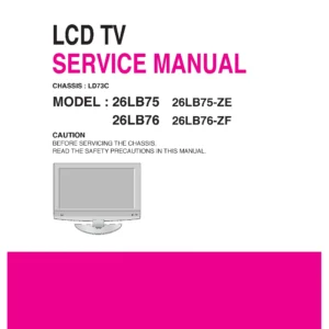 Lg 26lb75 26lb75 ze service manual cover with photo's of Beko dryers, model code and contents