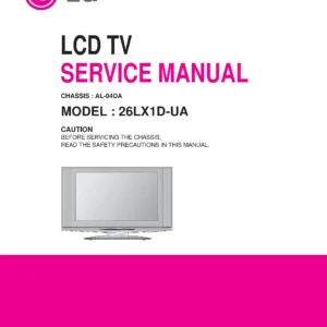Lg 26lx1d ua service manual cover with photo's of Beko dryers, model code and contents