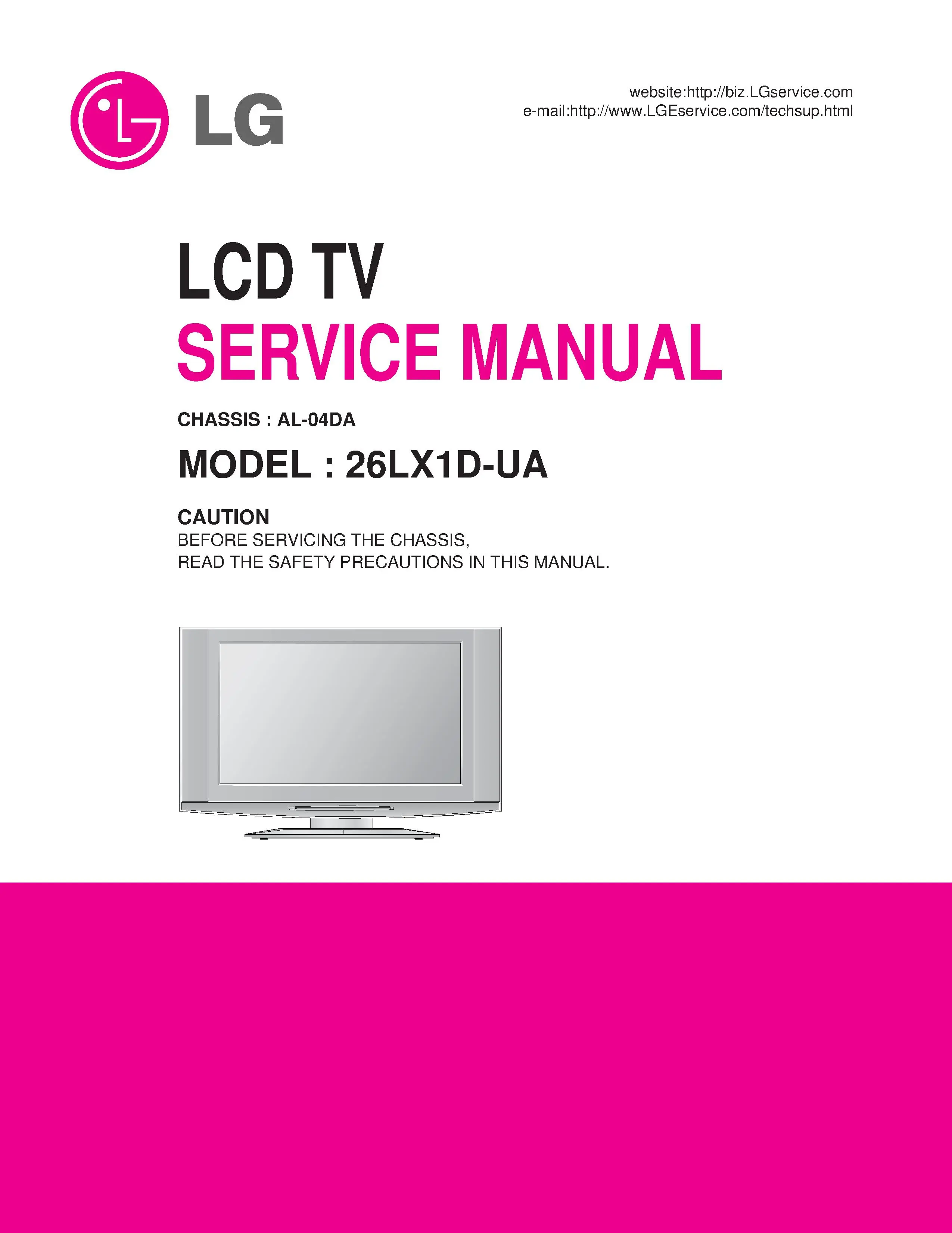 Lg 26lx1d ua service manual cover with photo's of Beko dryers, model code and contents