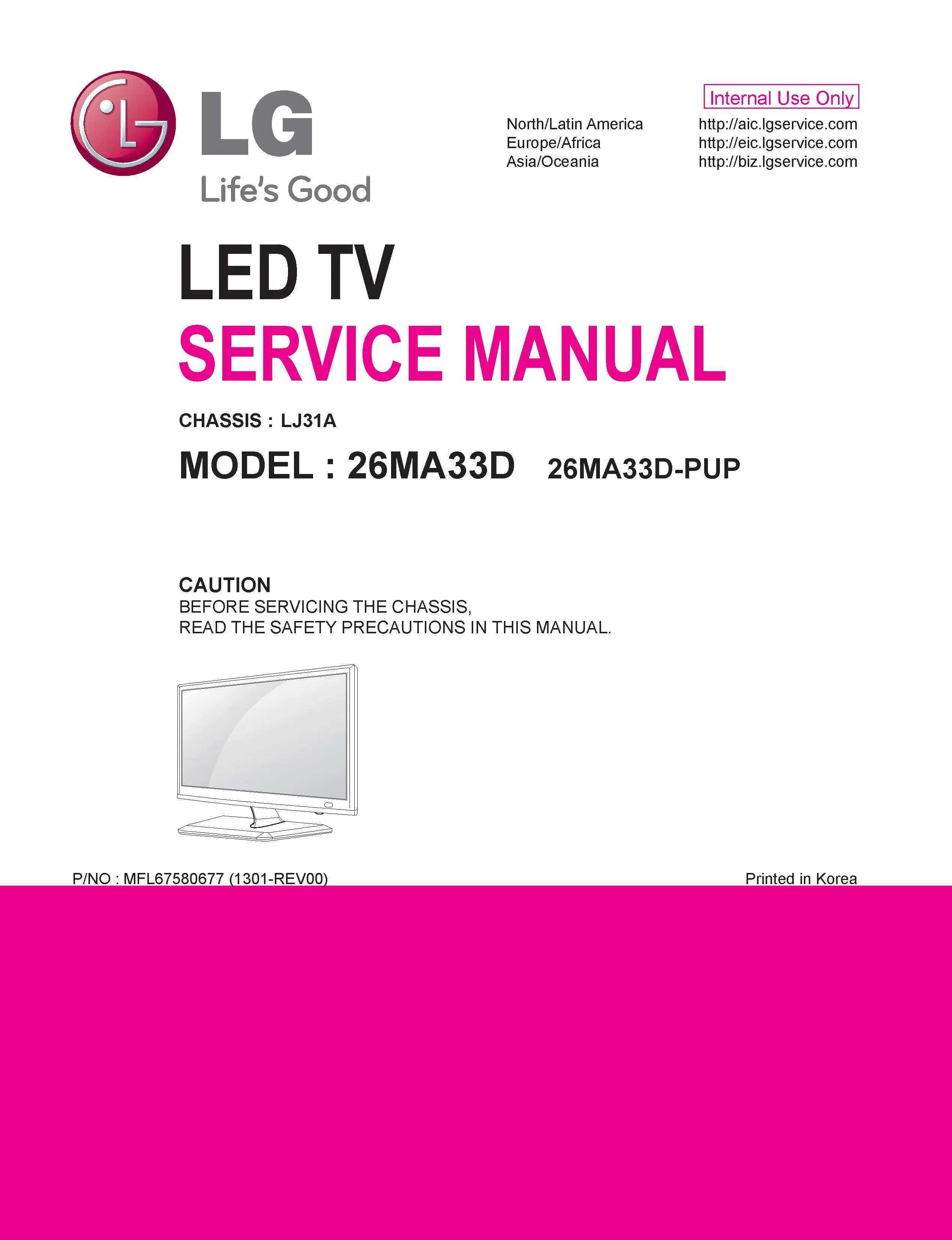 Lg 26ma33d pu service manual cover with photo's of Beko dryers, model code and contents