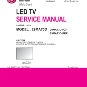 Lg 29ma73d pz service manual cover with photo's of Beko dryers, model code and contents