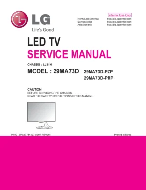Lg 29ma73d pz service manual cover with photo's of Beko dryers, model code and contents