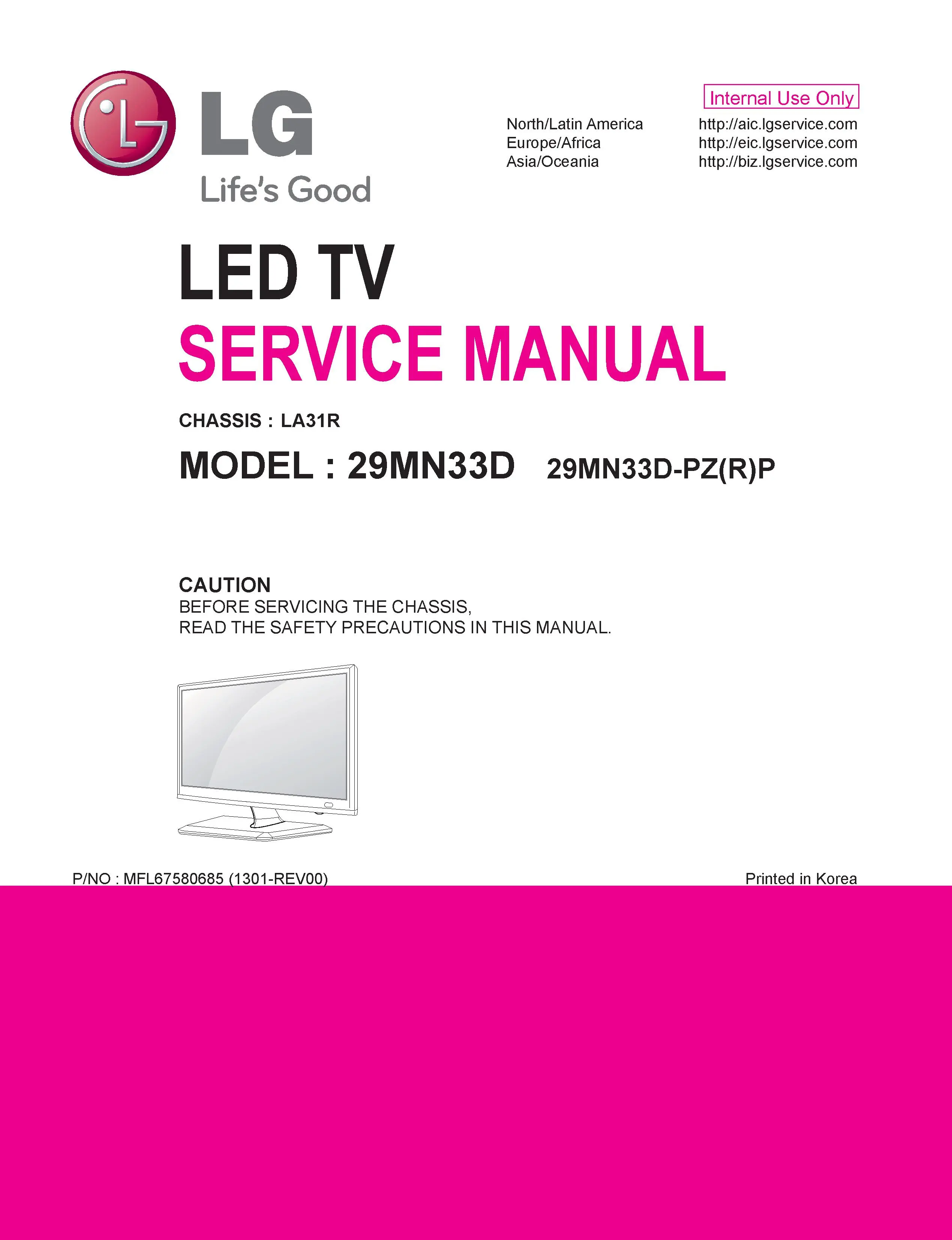 Lg 29mn33d pr service manual cover with photo's of Beko dryers, model code and contents
