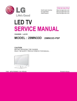 Lg 29mn33d ps service manual cover with photo's of Beko dryers, model code and contents