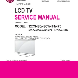 Lg 32cs460 ta service manual cover with photo's of Beko dryers, model code and contents