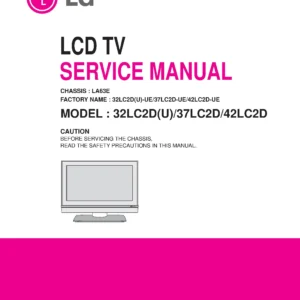 Lg 32lc2d 37lc2d 42lc2d service manual cover with photo's of Beko dryers, model code and contents