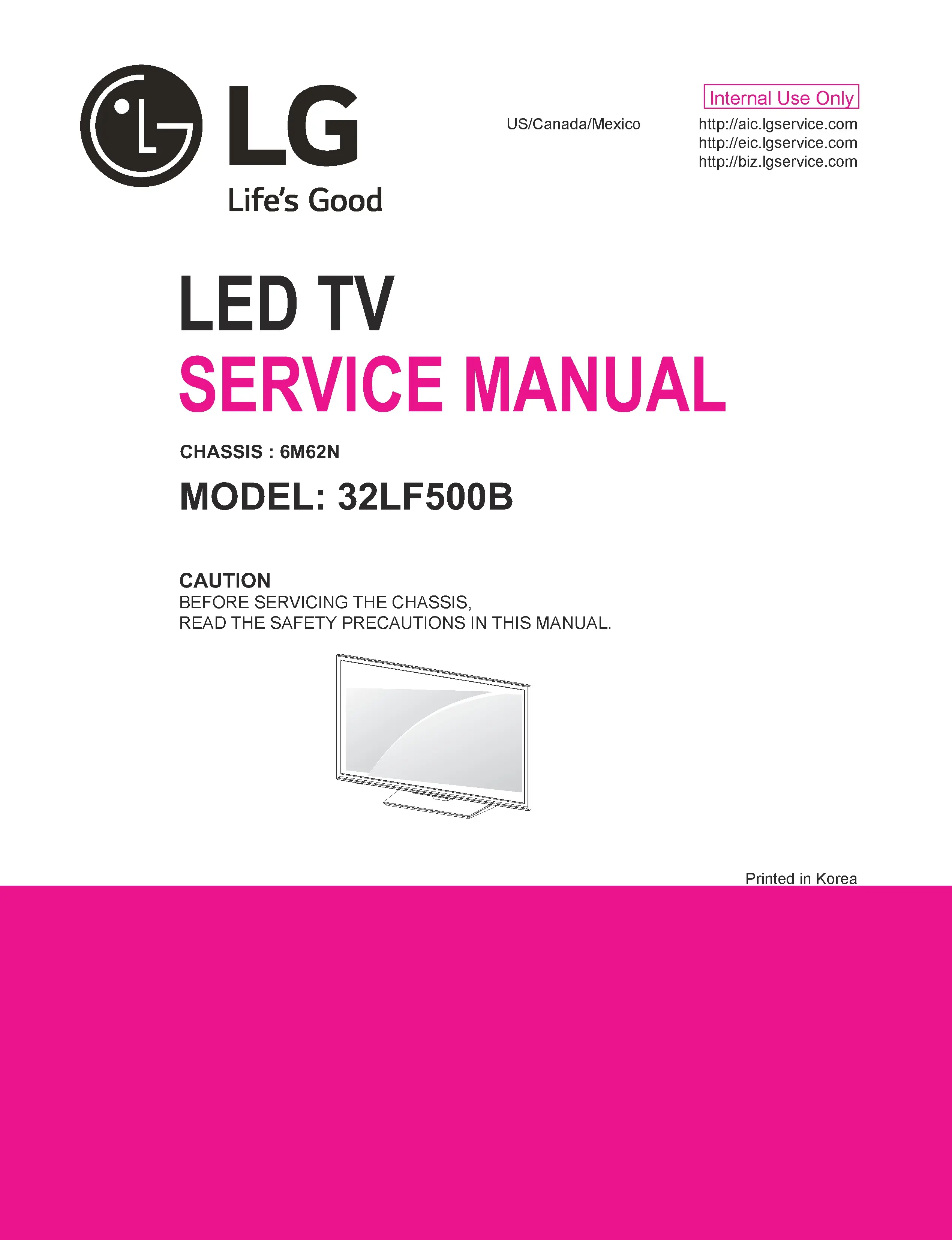 Lg 32lf500b service manual cover with photo's of Beko dryers, model code and contents