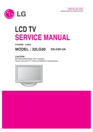 Lg 32lg30 ua service manual cover with photo's of Beko dryers, model code and contents