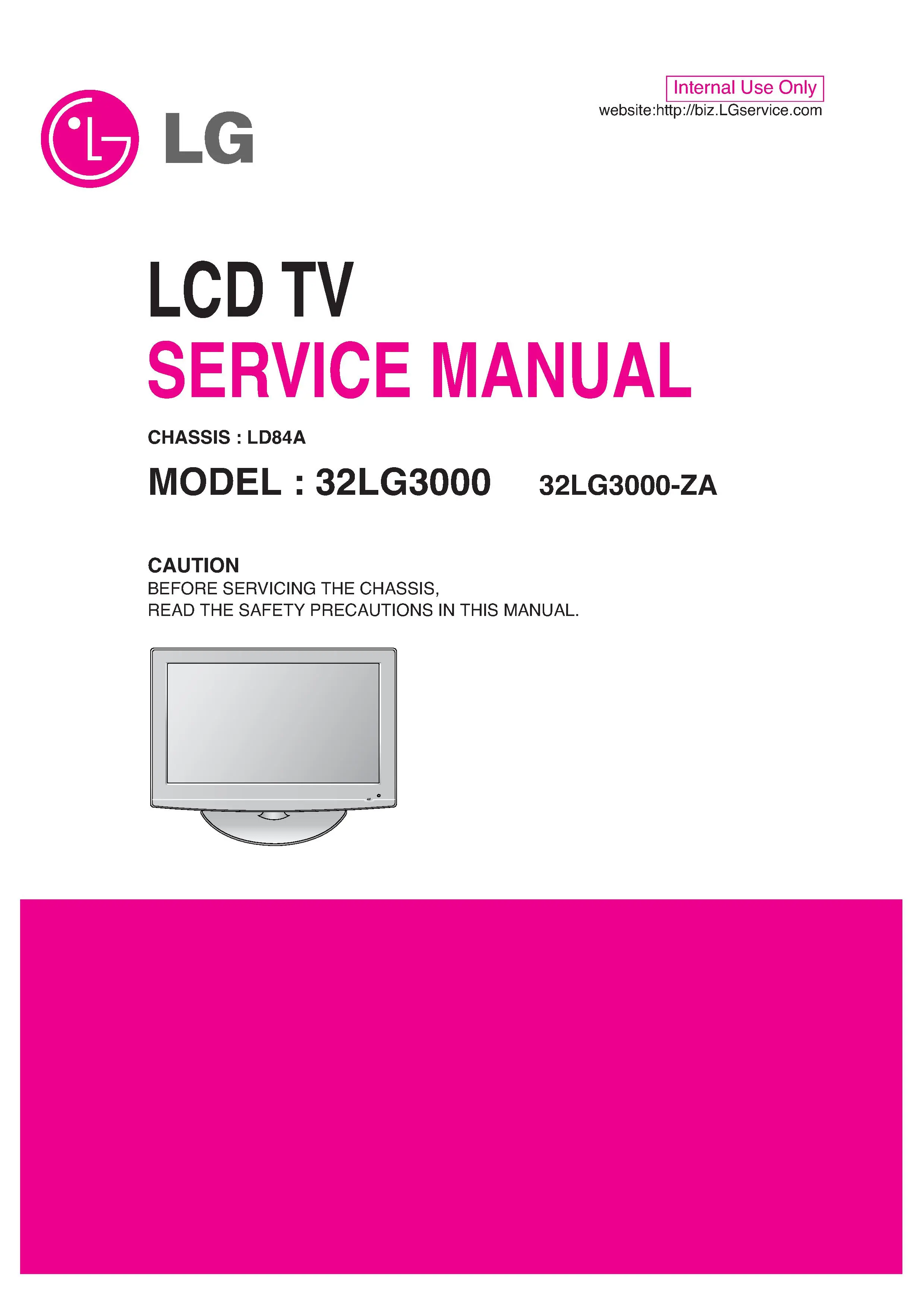 Lg 32lg3000 service manual cover with photo's of Beko dryers, model code and contents