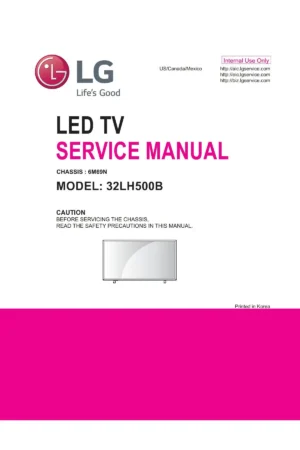 Lg 32lh500b service manual cover with photo's of Beko dryers, model code and contents