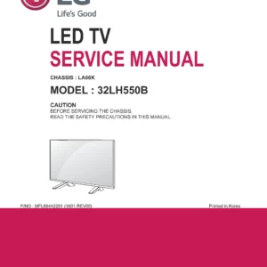 Lg 32lh550b service manual cover with photo's of Beko dryers, model code and contents