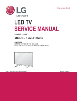 Lg 32lh550b service manual cover with photo's of Beko dryers, model code and contents