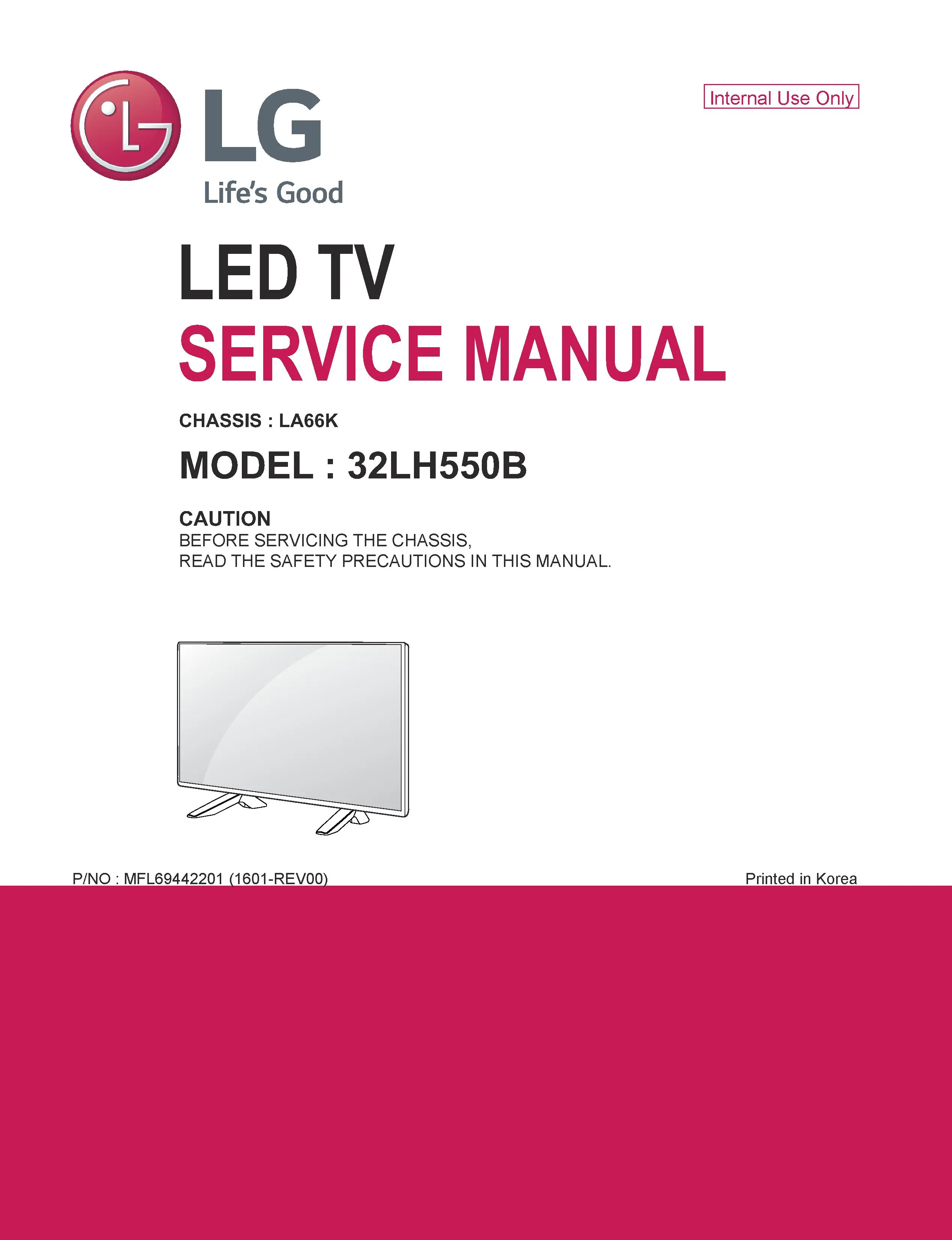 Lg 32lh550b service manual cover with photo's of Beko dryers, model code and contents