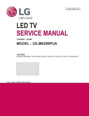 Lg 32lm620bpua service manual cover with photo's of Beko dryers, model code and contents