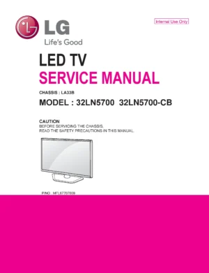 Lg 32ln5700 cb service manual cover with photo's of Beko dryers, model code and contents