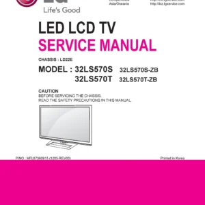 Lg 32ls570t service manual cover with photo's of Beko dryers, model code and contents