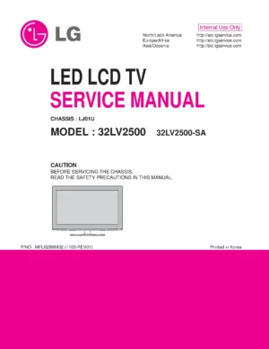 Lg 32lv2500 sa service manual cover with photo's of Beko dryers, model code and contents