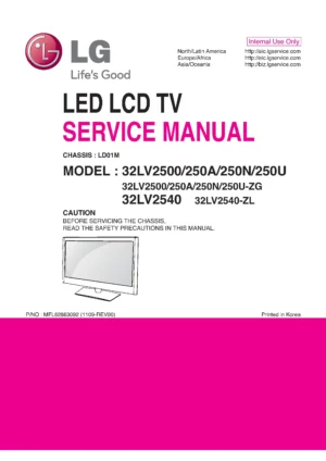 Lg 32lv2500 zg service manual cover with photo's of Beko dryers, model code and contents
