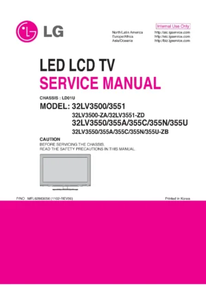 Lg 32lv355u zb service manual cover with photo's of Beko dryers, model code and contents