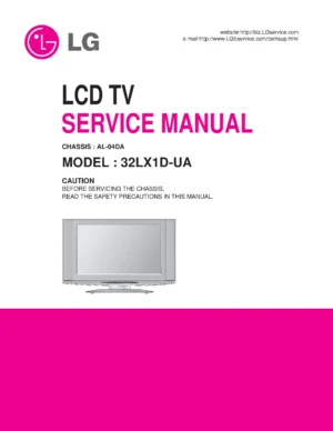 Lg 32lx1d service manual cover with photo's of Beko dryers, model code and contents