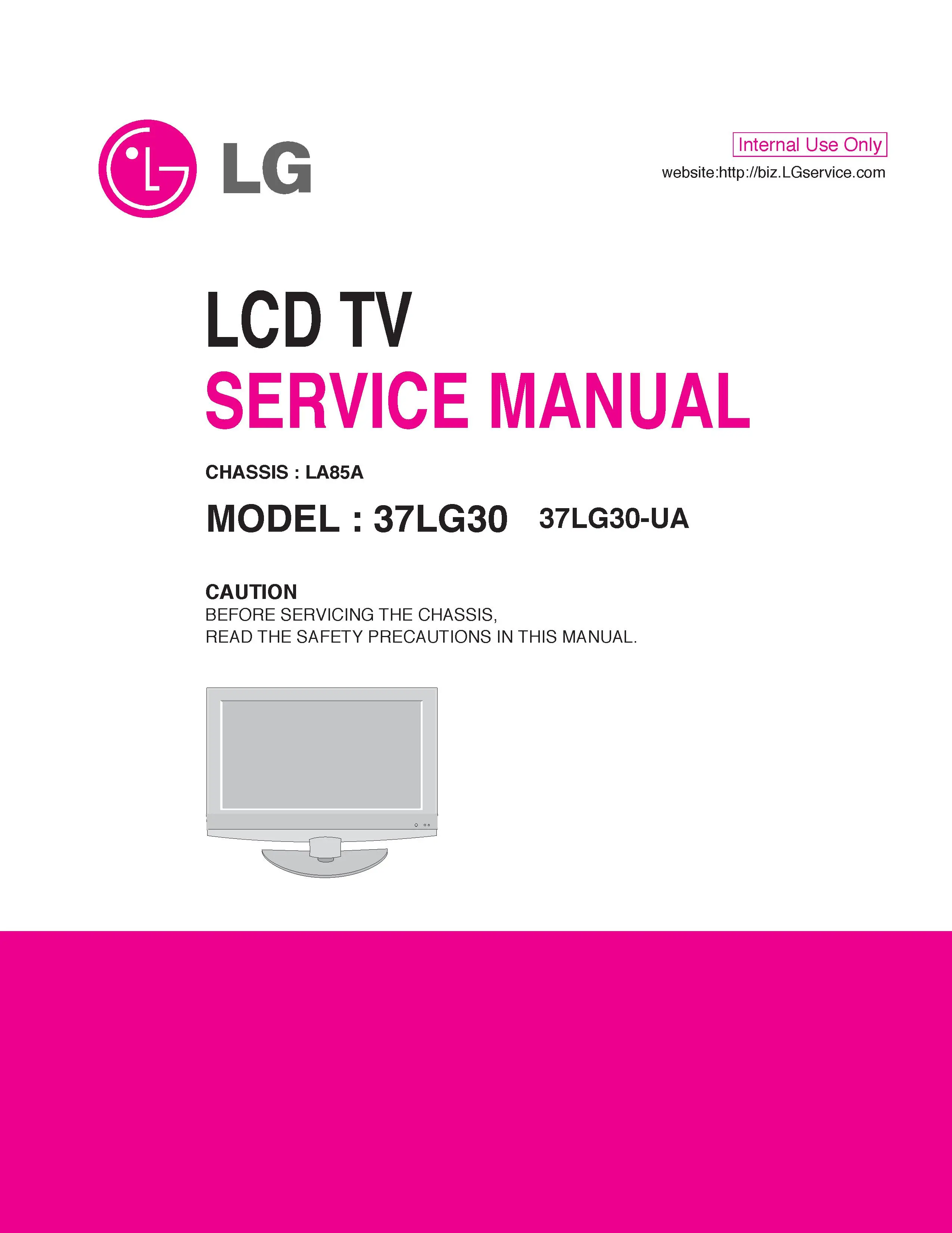 Lg 37lg30 ua service manual cover with photo's of Beko dryers, model code and contents