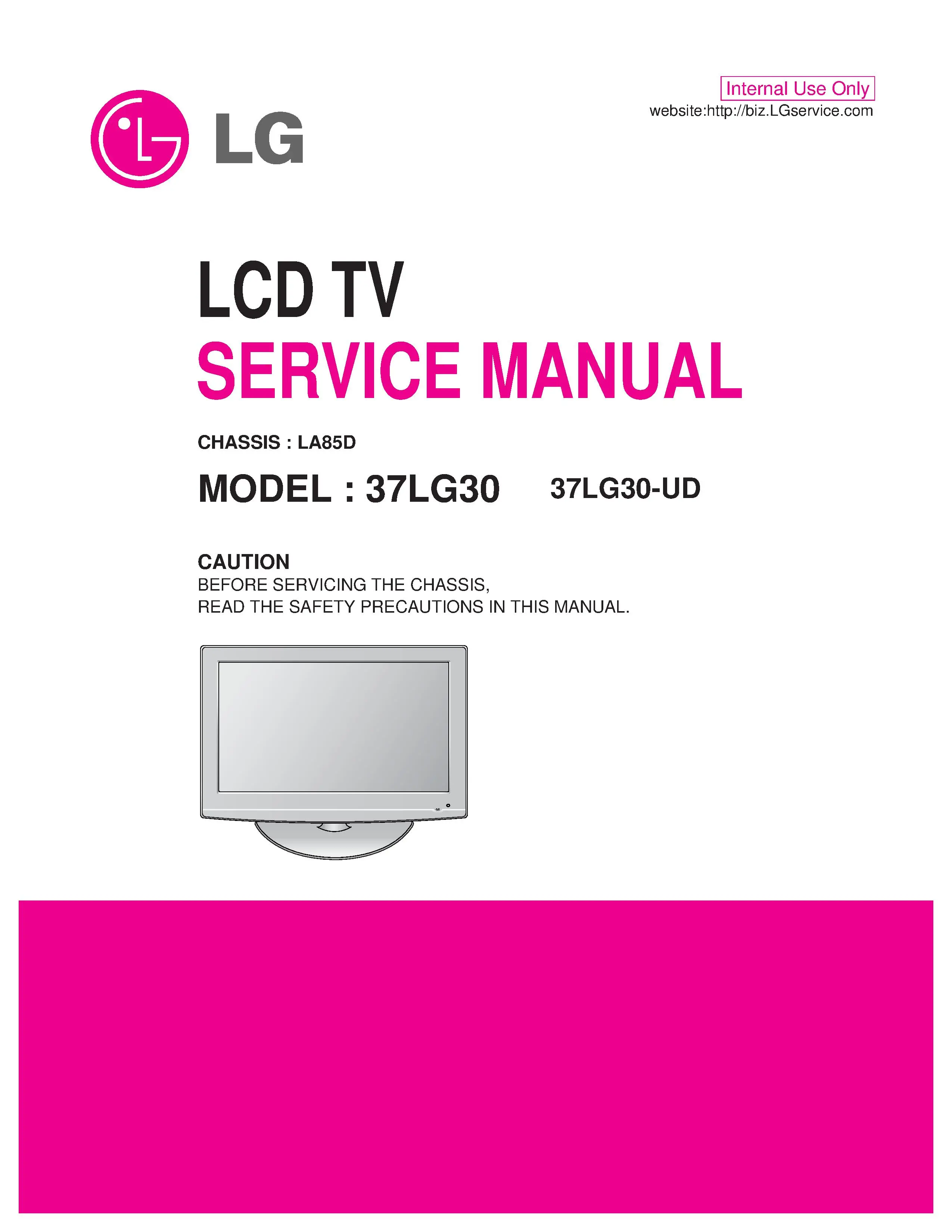 Lg 37lg30 ud service manual cover with photo's of Beko dryers, model code and contents