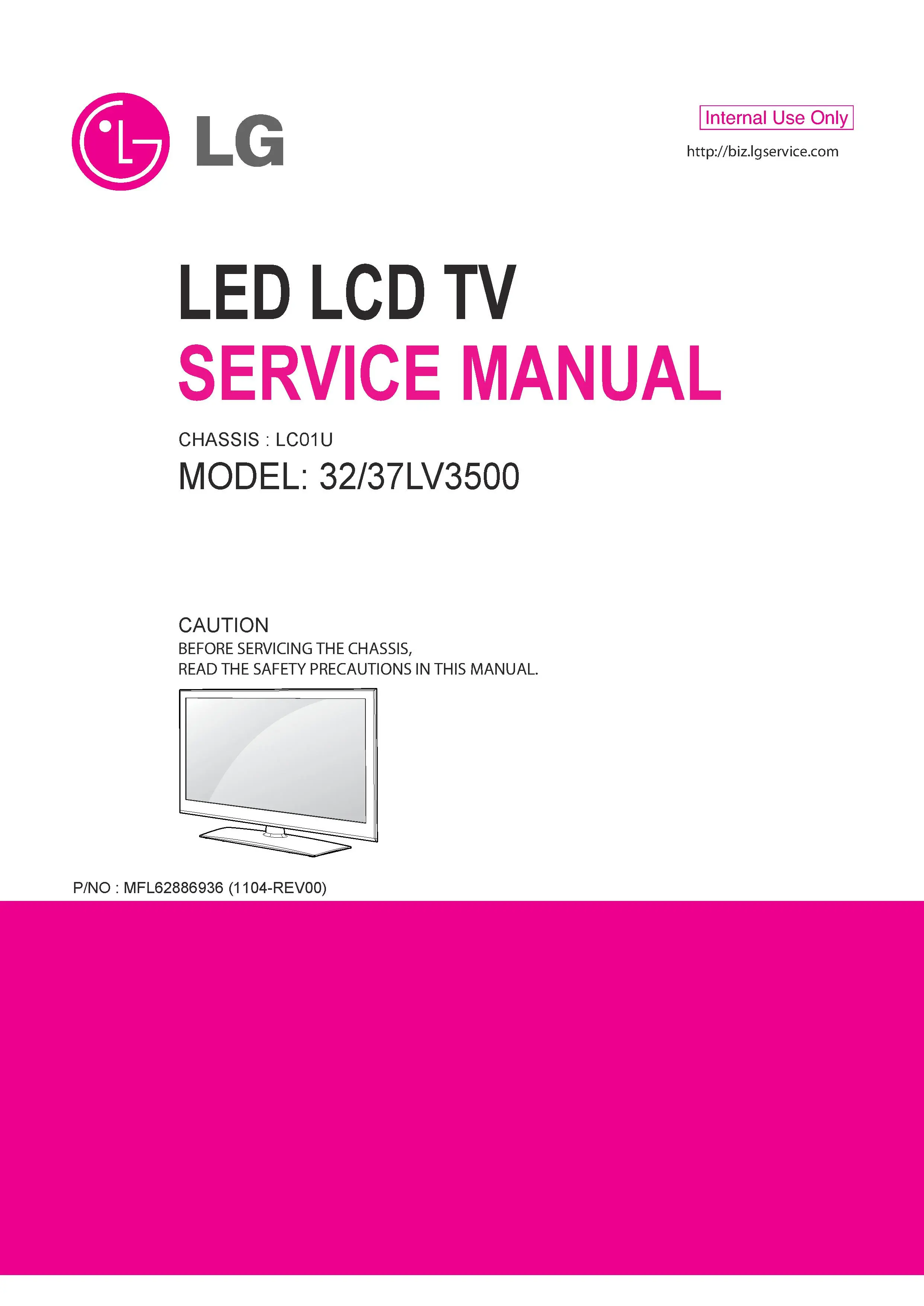 Lg 37lv3500 cb service manual cover with photo's of Beko dryers, model code and contents