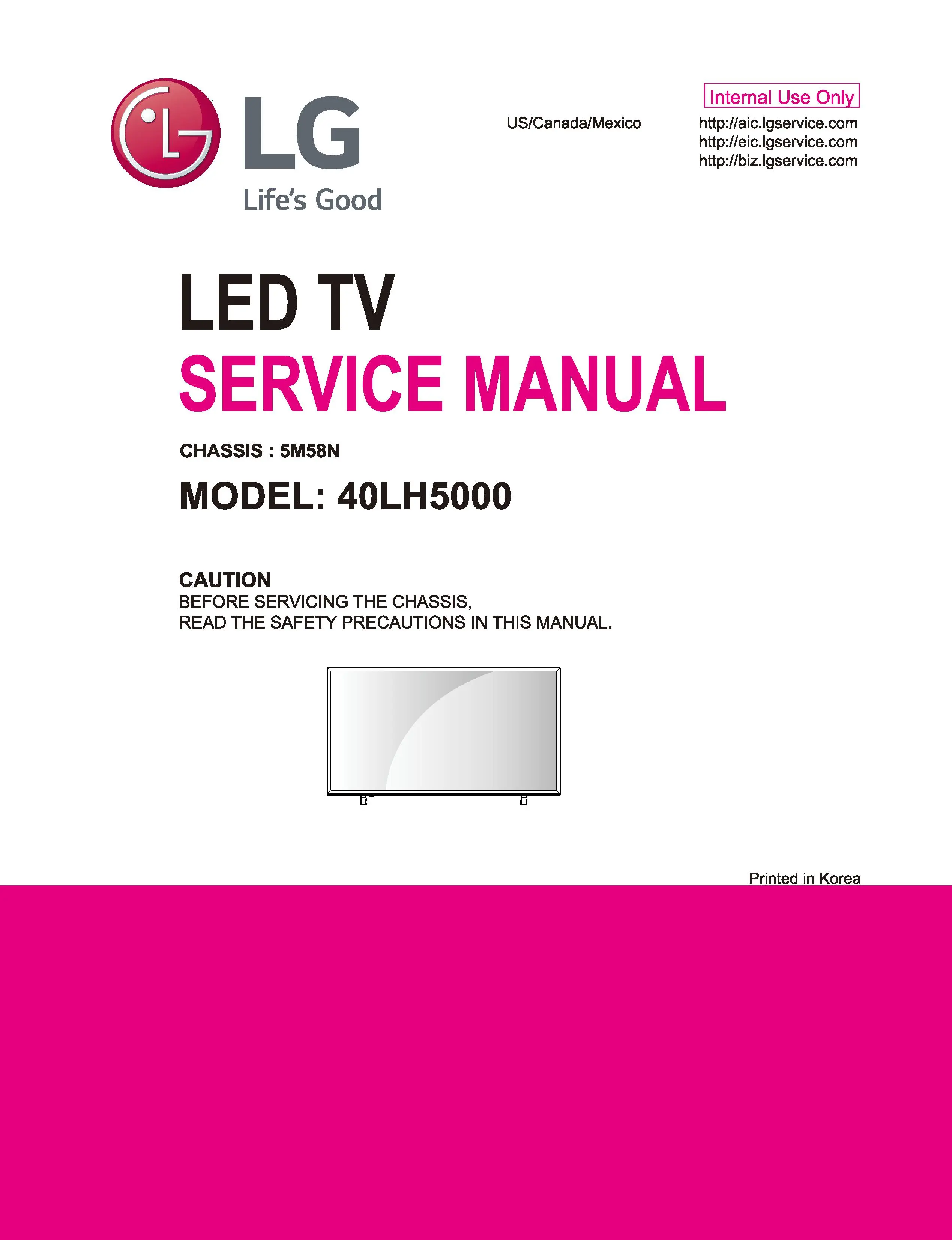 Lg 40lh5000 service manual cover with photo's of Beko dryers, model code and contents