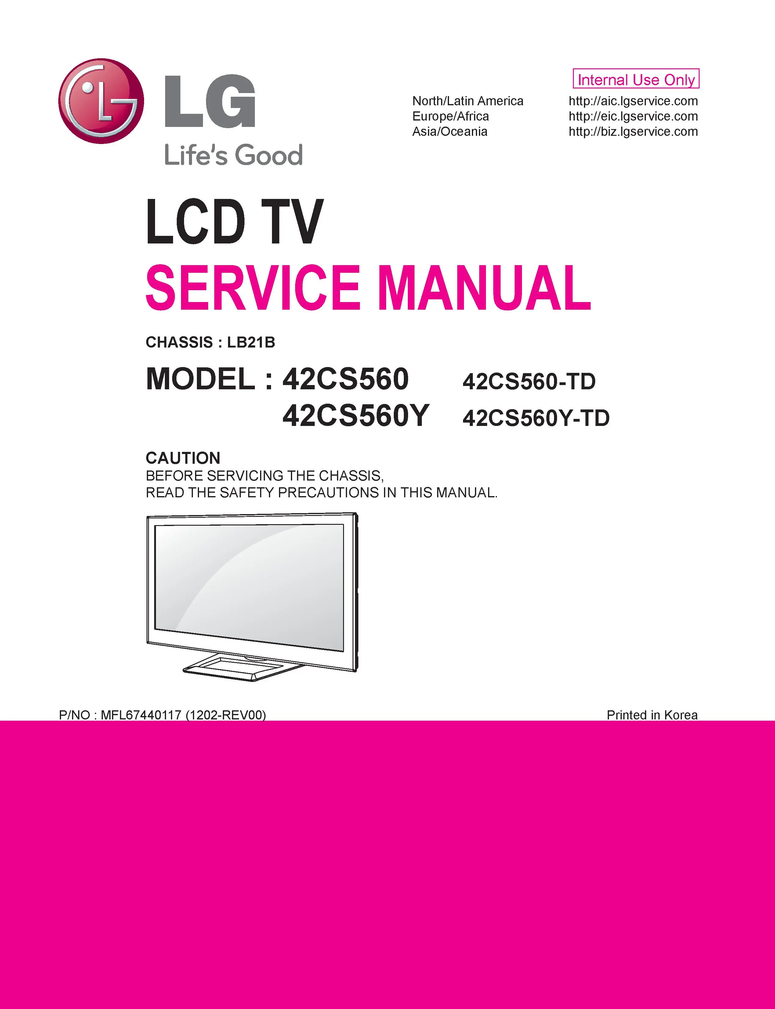 Lg 42cs560 td service manual cover with photo's of Beko dryers, model code and contents