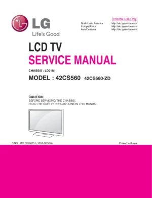 Lg 42cs560 zd service manual cover with photo's of Beko dryers, model code and contents