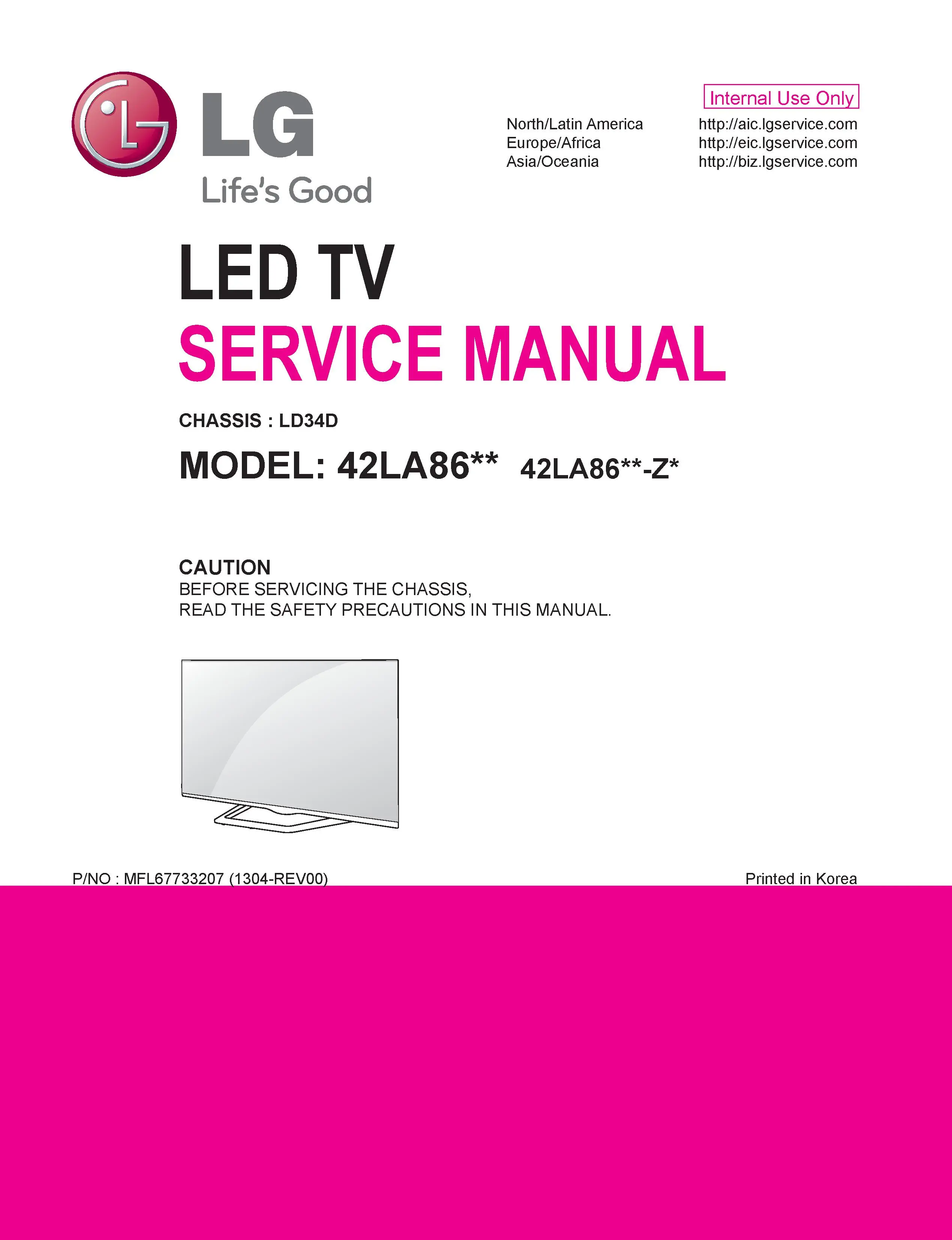 Lg 42la860w service manual cover with photo's of Beko dryers, model code and contents