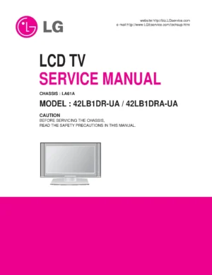 Lg 42lb1dr 42lb1dra service manual cover with photo's of Beko dryers, model code and contents