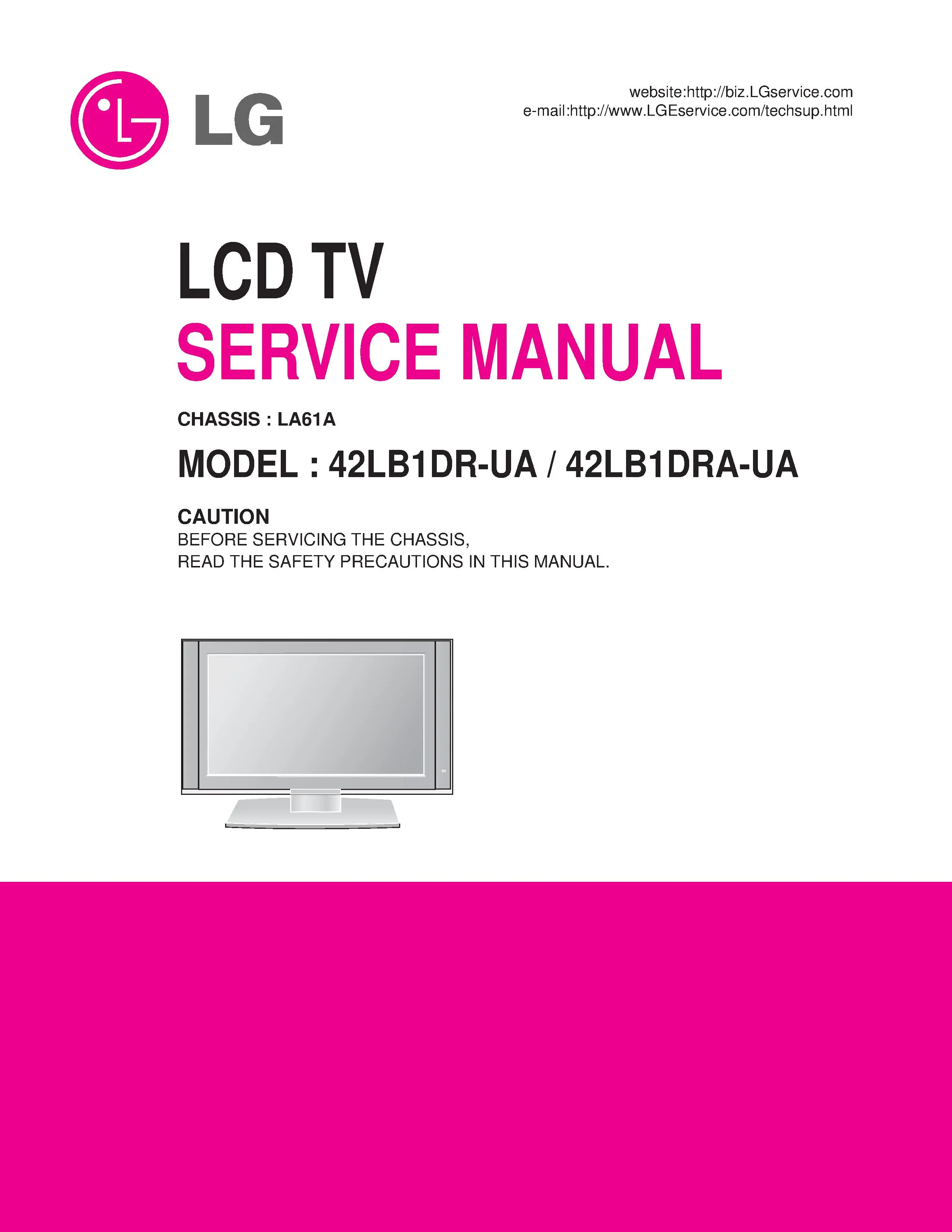 Lg 42lb1dr 42lb1dra service manual cover with photo's of Beko dryers, model code and contents